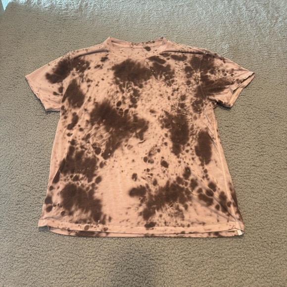 Lululemon Mens Space Tie-Dye T-Shirt size M Short Sleeve Cotton Blend Pink - Picture 1 of 7